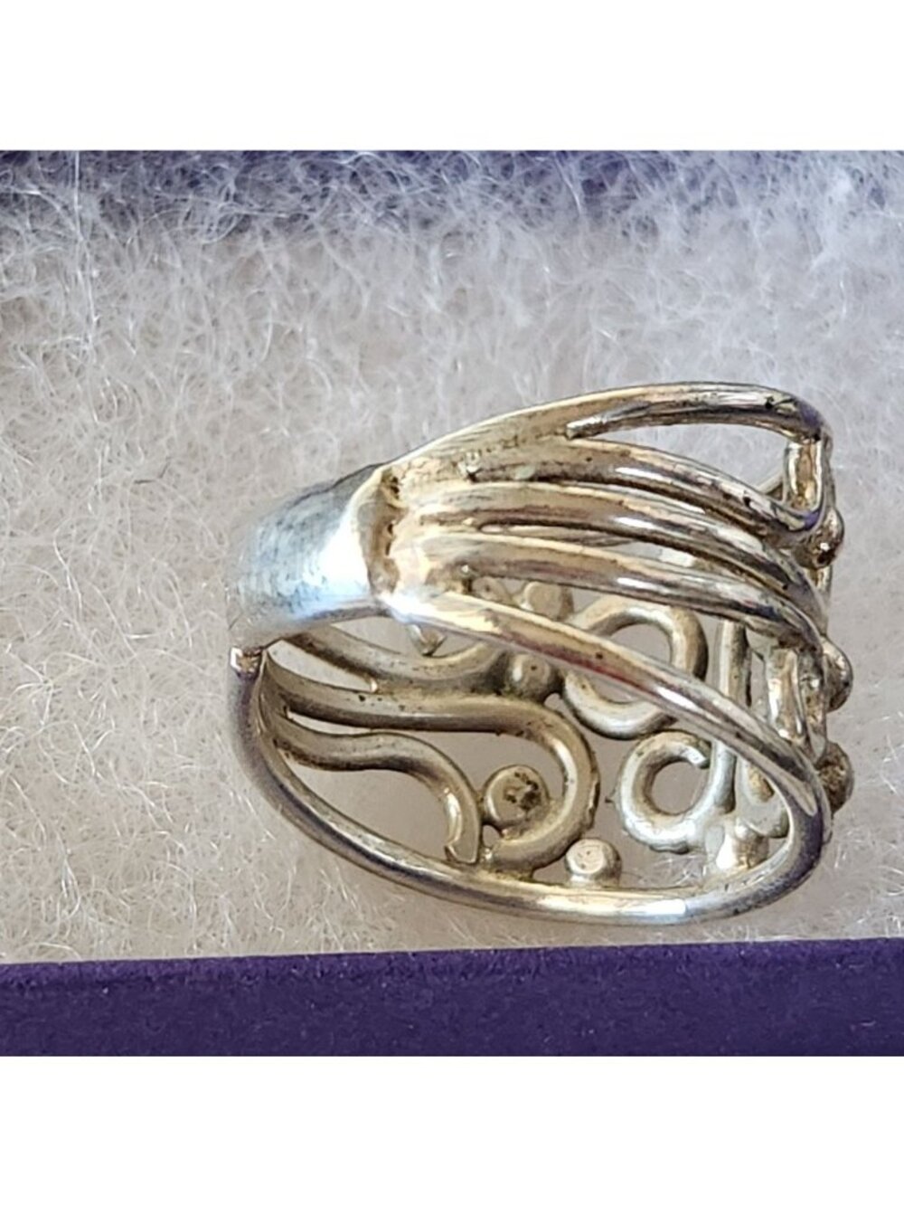 Ring Band Open Silver 20 mm wide Size 8 1/2 7.8 gr no Stone Jerry Fran Harr - Picture 8 of 12